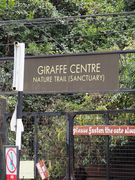 Entrance Sign for Giraffe Centre Nature Trail in Langata Nairobi Kenya