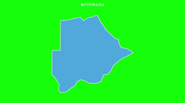 Botswana world map outline stroke to solid fill animation