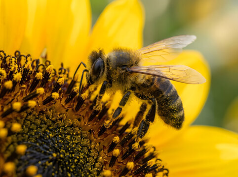 bee on sunflower