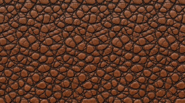 Brown leather texture with a detailed patterned surface