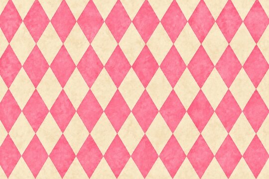 Vintage circus carnival pink beige seamless harlequin diamond pattern for wrapping paper tablecloth fabric textile backdrop party decor surface design