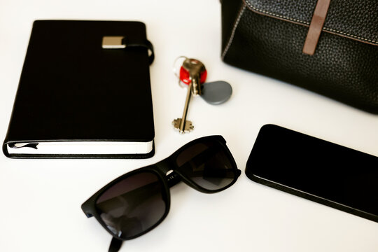 The house keys, the glasses are on the table.
