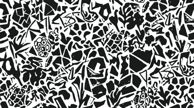 Abstract black and white geometric grunge pattern background texture