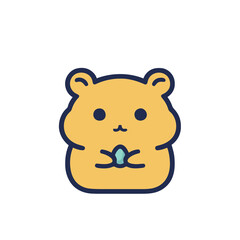 Obraz premium Cartoon hamster holding a blue object