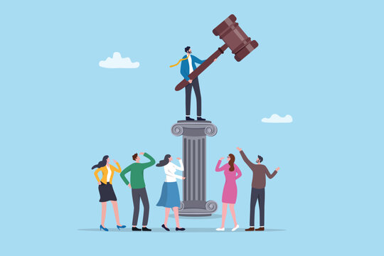Authority, justice or legal leadership, ceo leader decision, judgement or company regulation, lawyer, judge or domination power, businessman hold judge gavel symbol of authority judgement power.