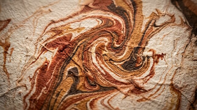 Swirling abstract brown and cream texture pattern