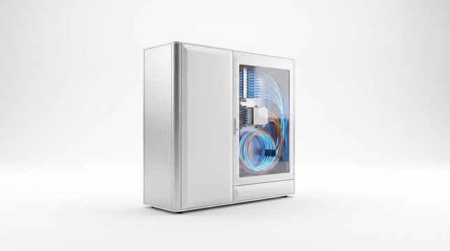 3D Render of a Modern Enclosed 3D Printer and Rapid Prototyping Machine.