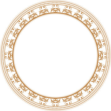 Luxury Gold Vintage Frame Vector Illustration with Swirls Ornament Corner and Round Circle Border. 84