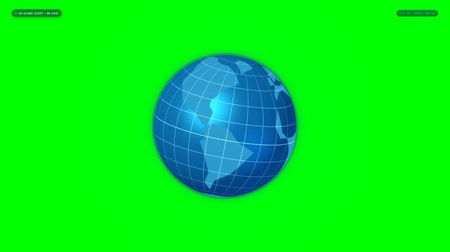 A high-resolution, stylized 3D Earth globe rotating seamlessly with enhanced CSS styling, overlays, and responsiveness.