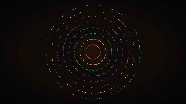 Colored sand mandala morphing patterns in top down view
