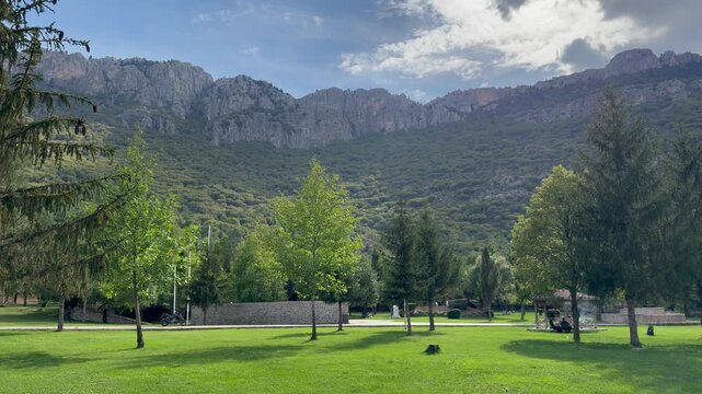 Autumn view of the Taurus Mountains from the magnificent picnic area.