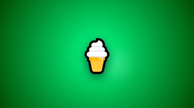 Ice cream cone icons repeated on a green gradient background