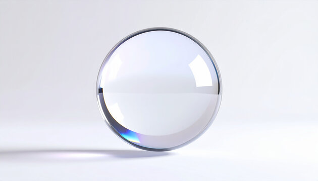 Ultra Photorealistic Floating Crystal Glass Sphere Suspended Air Transparent