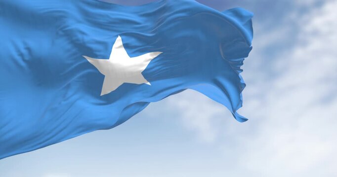 Somalia national flag waving in the wind