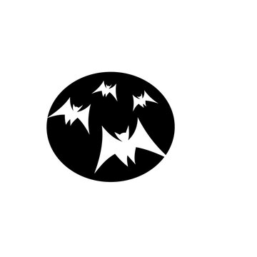 Minimalist bat flying inside a circle