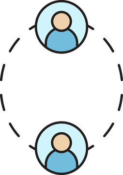rotating people connection network icon

