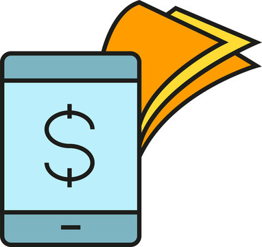online smartphone money transfer icon
