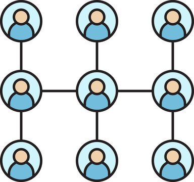 teamwork people linking network icon

