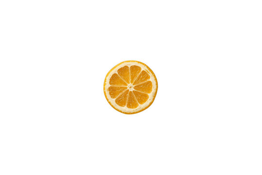 Single fresh orange slice viewed from above isolated on transparent background