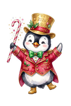 2026 Penguin Ringmaster in Crimson Coat.svg