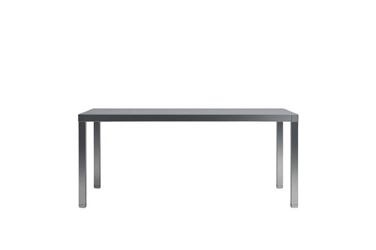 Minimal Rectangular Gray Table with Metal Legs