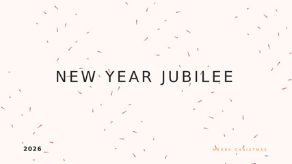 Minimalist New Year Jubilee 2026 Background, Pink Confetti Scatter, Festive Greeting Card Template © Madu.studio