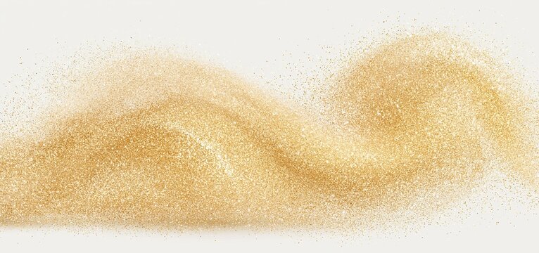 Golden mist elegantly swirling over a creamy background with sparkling particles for a festive and upscale look.