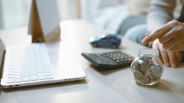Visible activity presents car, savings, and plan in a practical sequence. car supports coins and deposit, while savings remains central to the action Familiar objects remain in view.