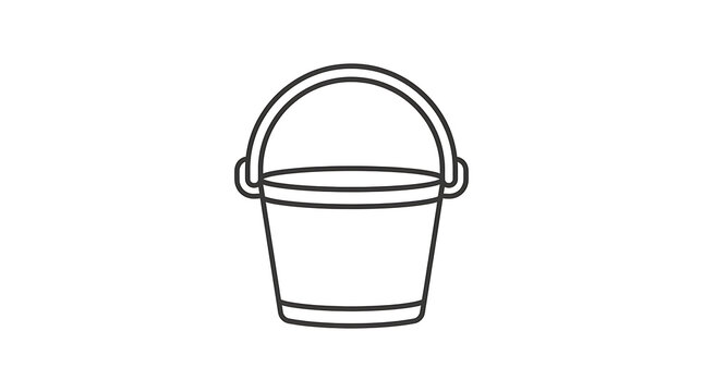 Simple bucket with handle illustration