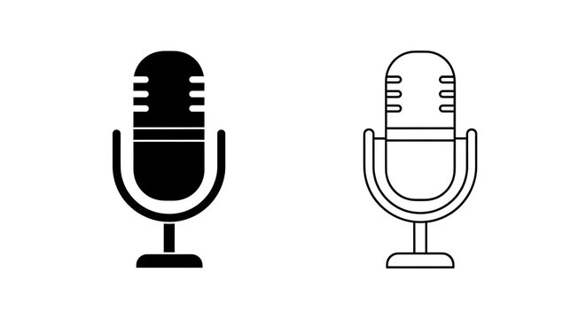 Simple microphone icons in black and white