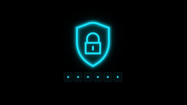 Two Factor Authentication OTP Verification Security Shield Lock Icon Alpha Channel 4K Animation