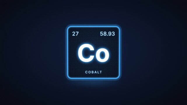 Cobalt chemical element periodic table tile with atomic number 27