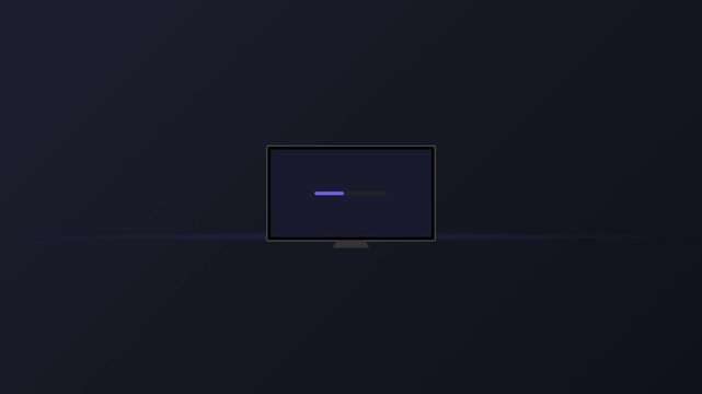 Minimalist digital loading bar on a dark screen display