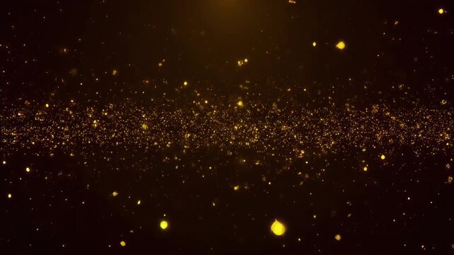 黒闇に降る金の雪 冬ループ動画