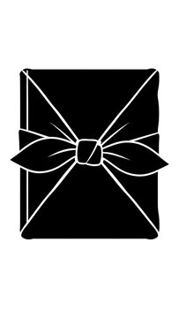 Furoshiki Wrapped Hardcover Book Silhouette Pictogram
