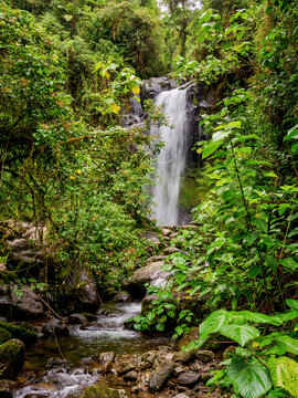 Waterfall at Las Tres Cascadas Trail, Los Naranjos near Boquete, Chiriqui Province, Panama