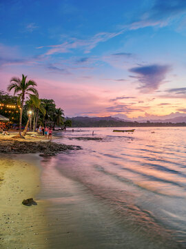 Puerto Viejo Beach at dusk, Puerto Viejo de Talamanca, Limon Province, Costa Rica