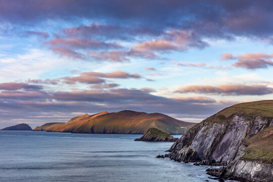 View of the Blasket Islands from Dunmore Head the westernmost point of Europe on the Dingle Peninsula, Ireland