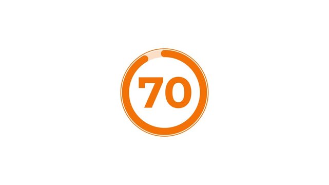 circle countdown timer from 76 to 0 seconds. countdown timer 76 second animation.