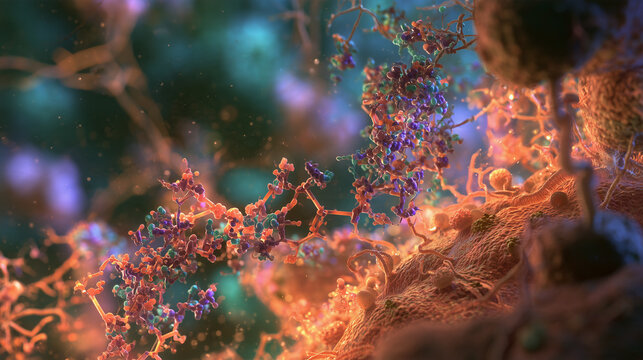 Endorphin Molecules Interacting with Brain Receptors