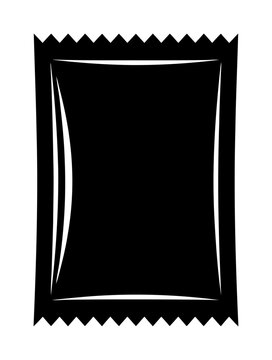 Spice Sample Sachet silhouette vector illustration for spice sampling and food product packaging