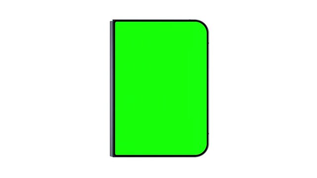Foldable Smartphone Opening Animation With Green Screen Mockup