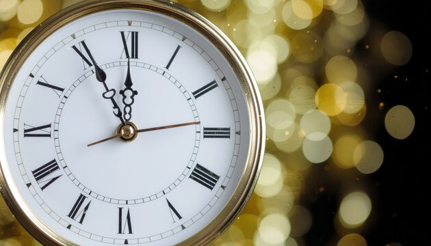 New Year Countdown Concept with Clock