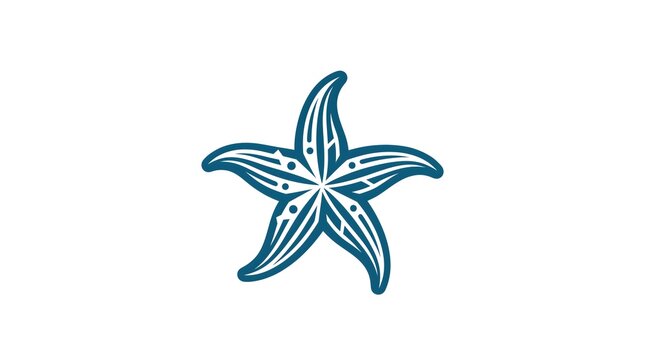 Vector illustration of a stylized blue starfish icon isolated on a white background.