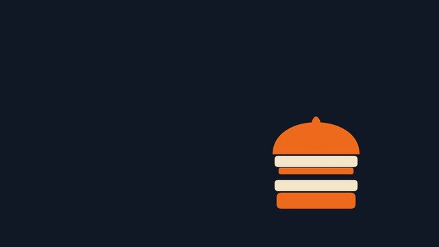 Minimalist flat design hamburger icon on dark blue background with negative space for text