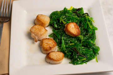  pan sheared scallops with seaweed salad © dmiller324