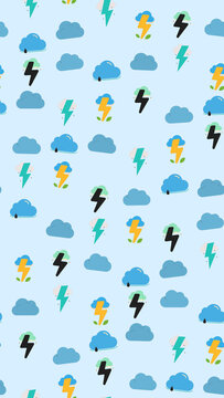 Cloud and lightning bolt pattern