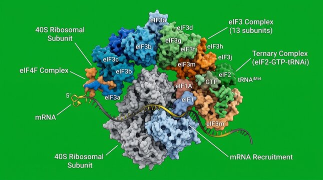 Molecular structure of the eukaryotic translation initiation complex