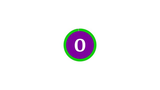 Countdown Icon with Circular Progress Ring on White Background Glowing Number Four Countdown Timer Symbol with Progress Circle 4k Video,