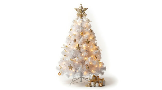 Gold and white christmas tree puzzle decoration
